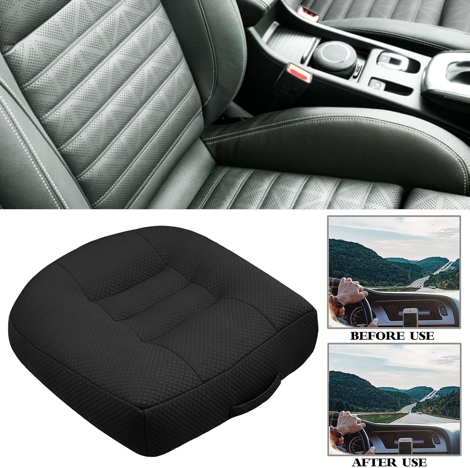 格安saleスタート カーブースターシートクッション通気性メッシュポータブルカーシートパッドアングルリフトシートクッション 厚くしてアンチスキッドドライビングテを高める