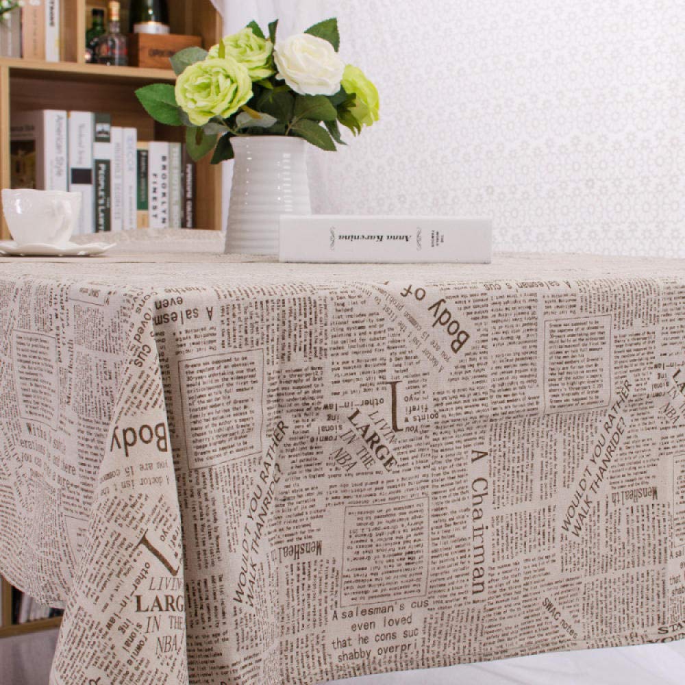 Nappe coton lin anti-poussière marron rétro pour protéger votre grande table