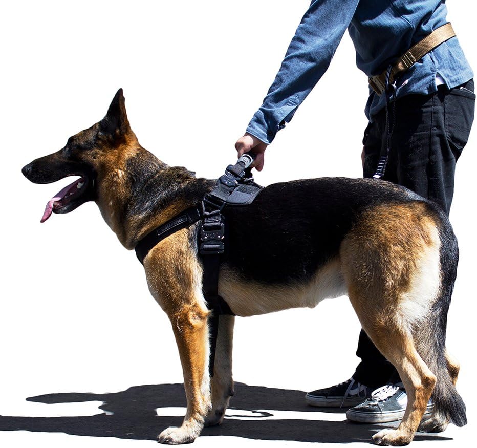 Tactical Dog Harness, Fusion Pets Trekker Adjustable, Large Black, TK-101