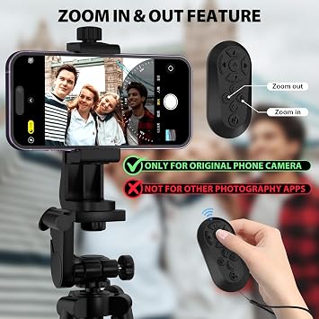 Wireless Camera Remote Control, TikTok Scrolling Remote for iPhone & Android, Bluetooth Clicker Phone Remote with Front/Rear Camera Switch for Photo and Video