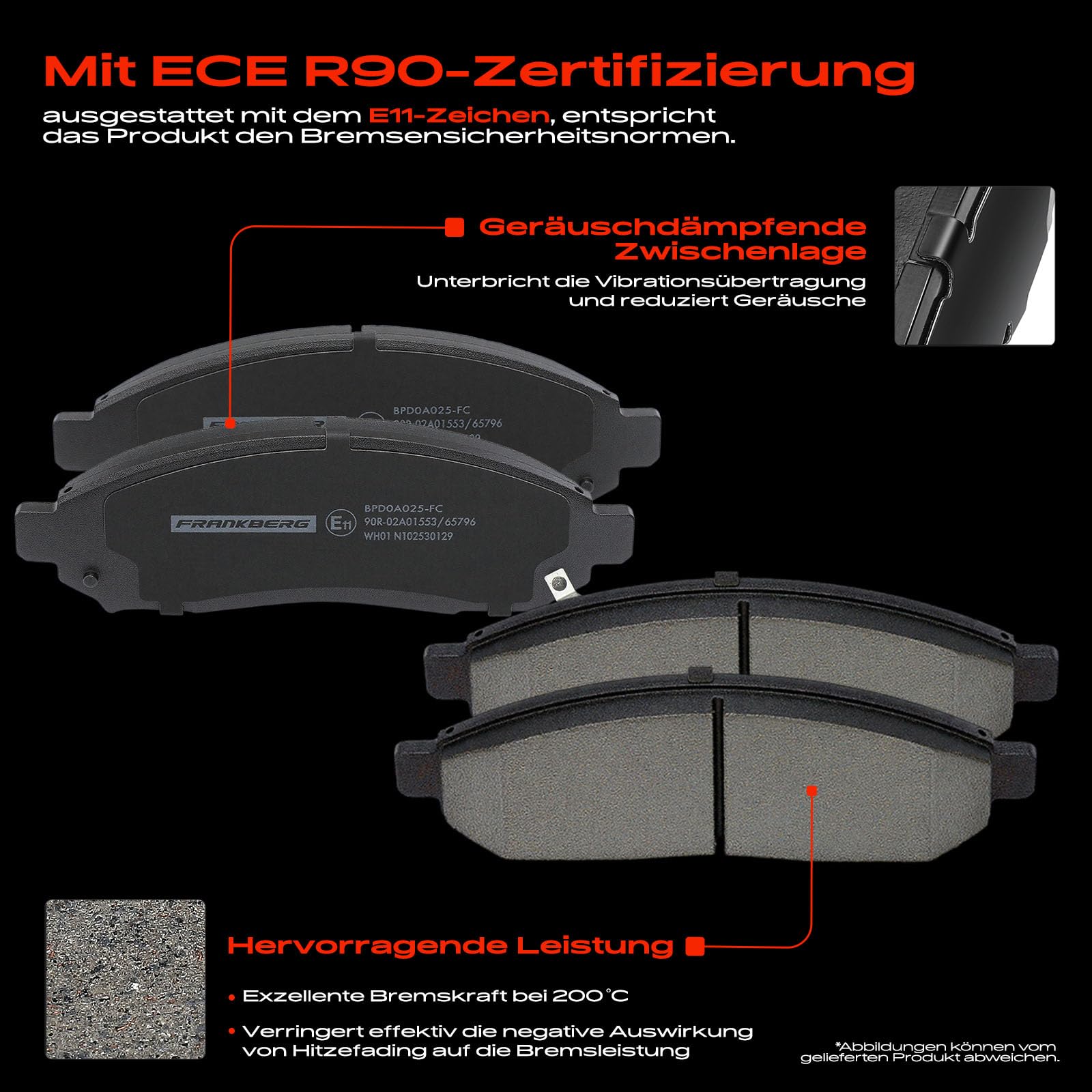 Frankberg Klocki hamulcowe tarcze hamulcowe kompatybilne z Pathfinder III 2005-2013 przednie wirniki hamulcowe + zestaw 2 par zamienników # 41060EA025