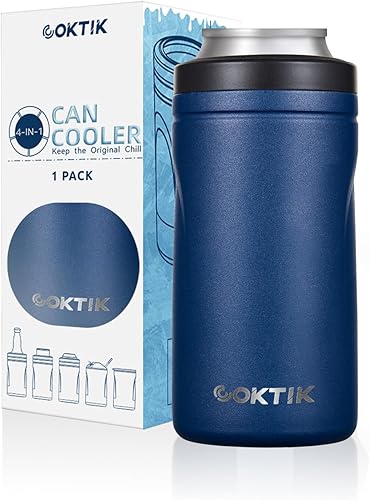 COKTIK Doublae - Enfriador de latas aislado 5 en 1, enfriador de latas delgado de pared para latas regulares o delgadas de 12 onzas y botellas de