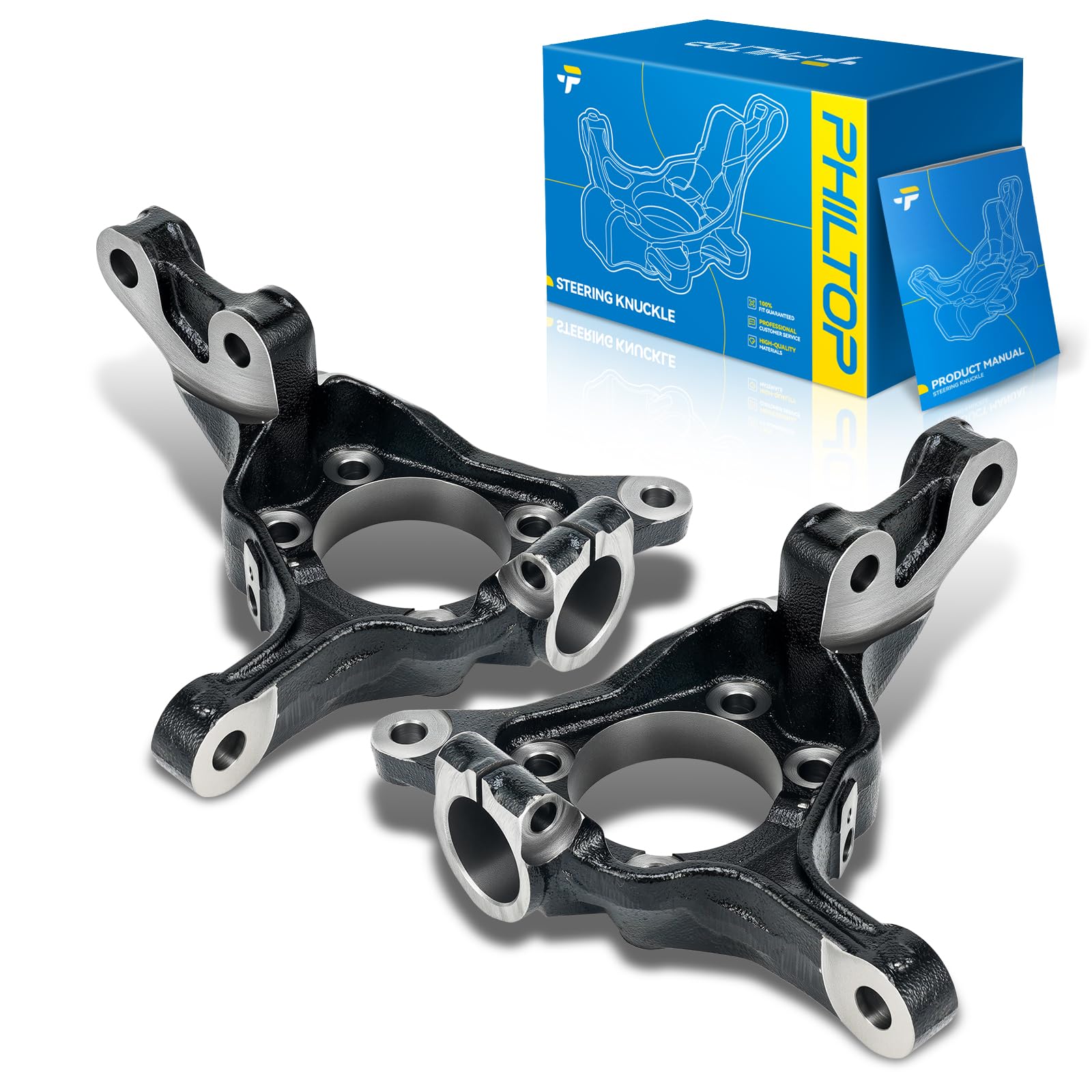 PHILTOP Front Steering Knuckle Compatible with Subaru Outback 2005-2014, Subaru Forester 2009-2014, Subaru Impreza 2008-2014, Subaru Legacy 2005-2014,Passenger and Driver Side 698220+698221
