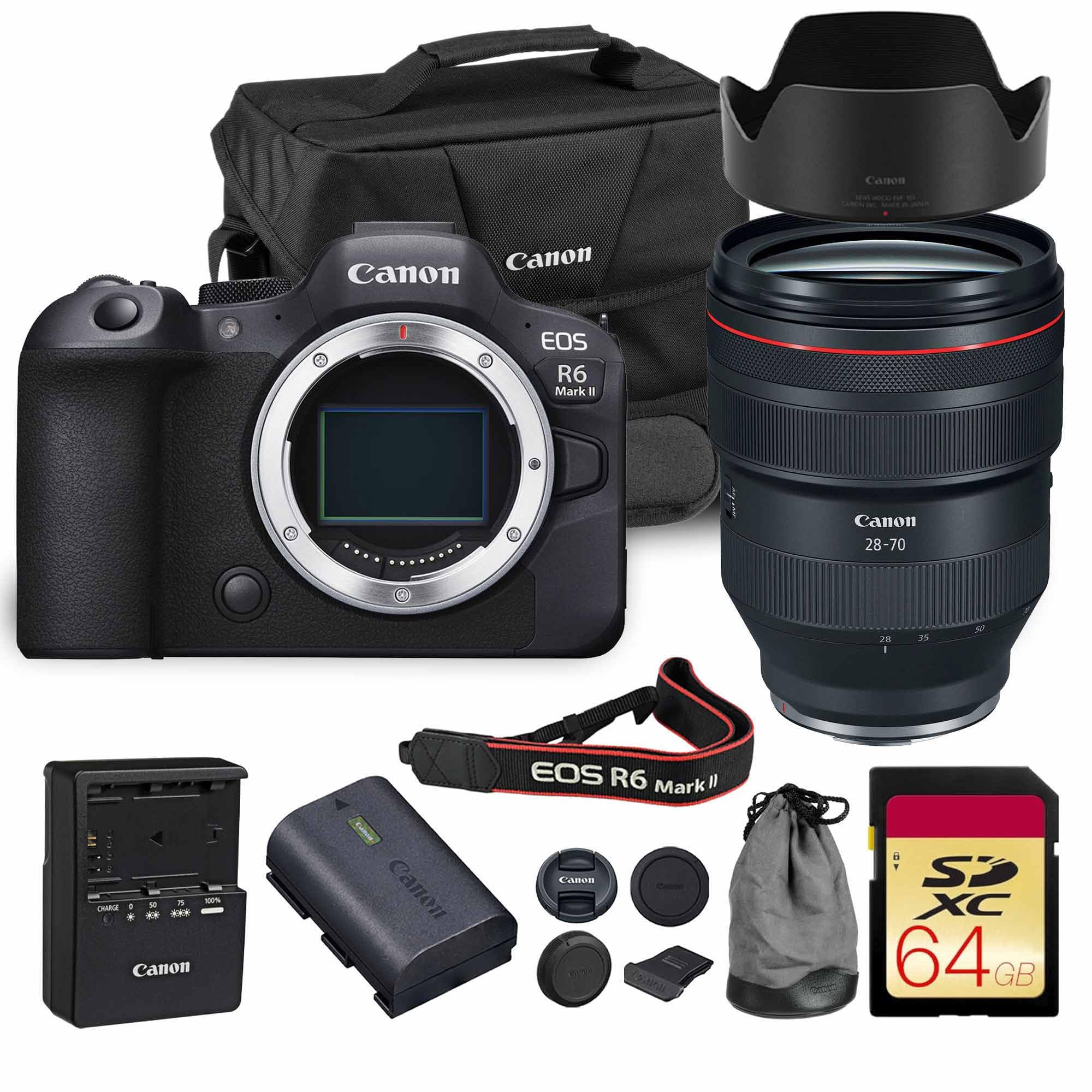 Canon EOS R6 Mark II Mirrorless Camera | 24.2MP Full Frame Sensor 4K 60p Video | Dual Pixel AF in-Body Stabilization for Professionals (5666C002) + Canon RF 28-70mm Lens + 64GB Card + Bag-picture-21