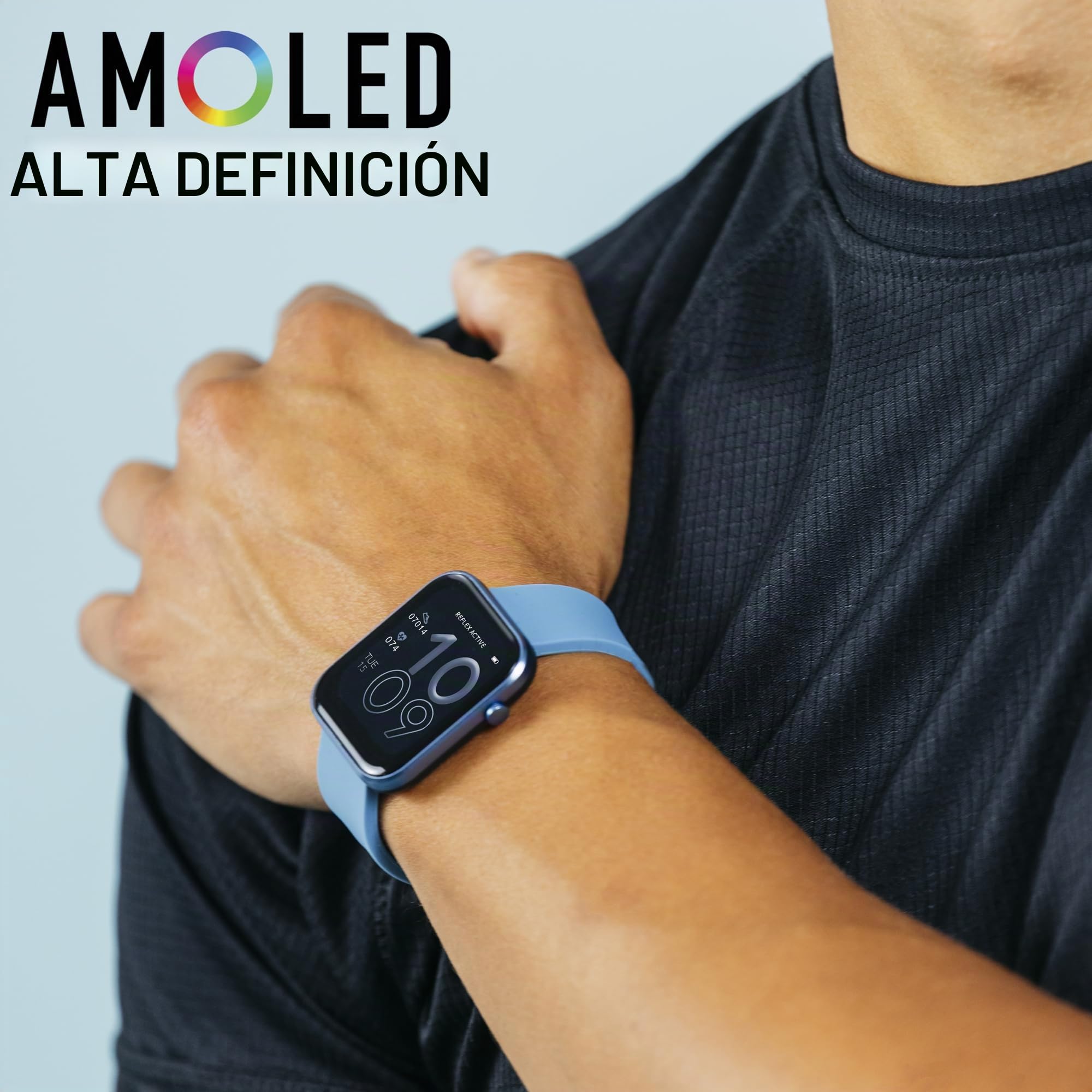 Reflex Active Reloj inteligente AMOLED Serie 40 para mujeres y hombres con doble tiempo, llamadas, monitor de sueño, modos deportivos, ciclo menstrual, pasos