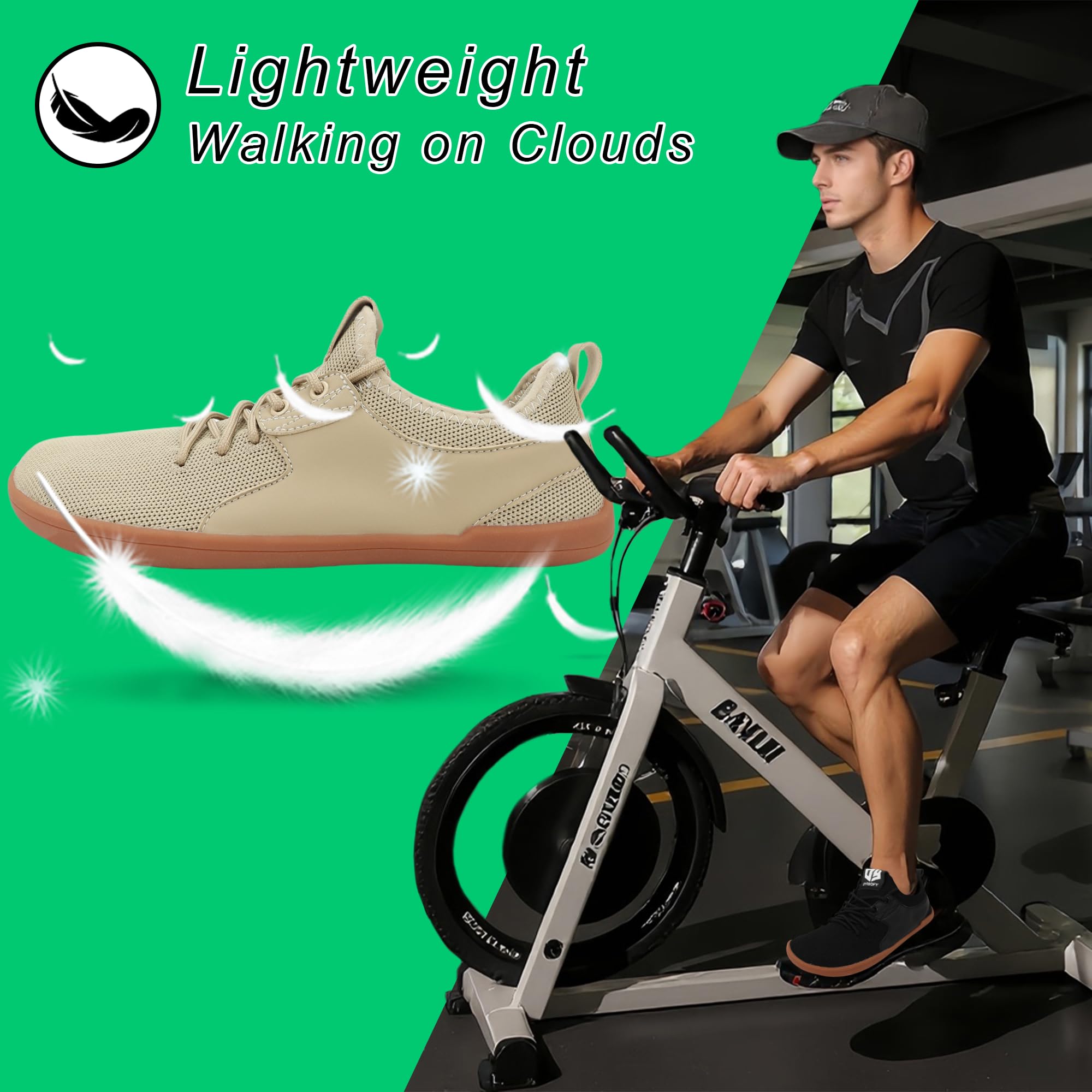 Chaussures Pieds Nus Minimalistes Homme Femme Légère Respirantes Antidérapantes Barefoot Shoes Pieds Larges sans Dénivelé pour Fitness Marche Randonnée Trail