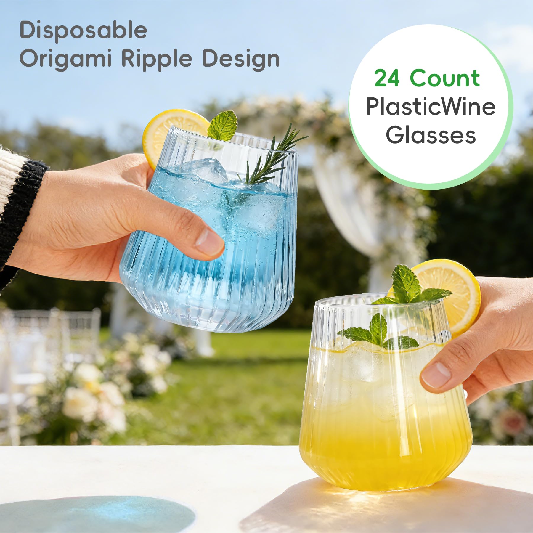 N9R 24PCS Plastic Wine Glasses Disposable,14 oz Cocktail & Spritz Glasses — Amazon image 5