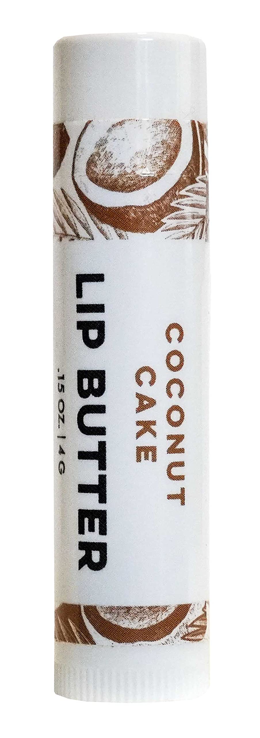 All-Natural Coconut Cake Lip Butter - Organic Cold-Pressed Oils & Beeswax to Soothe & Protect - Lip Balm Handmade in USA by DAYSPA Body Basics