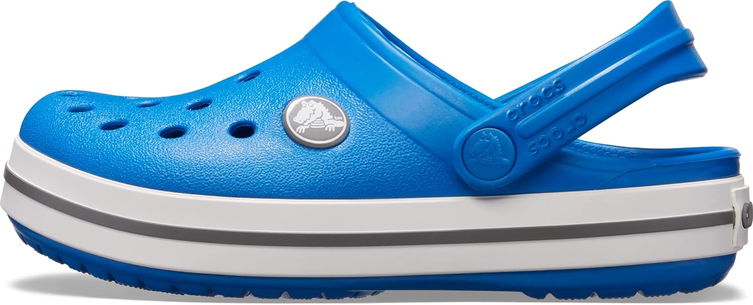 Crocs Unisex-Child Crocband Clogs (Todder Shoes), Bright Cobalt/Charcoal, 10 Toddler