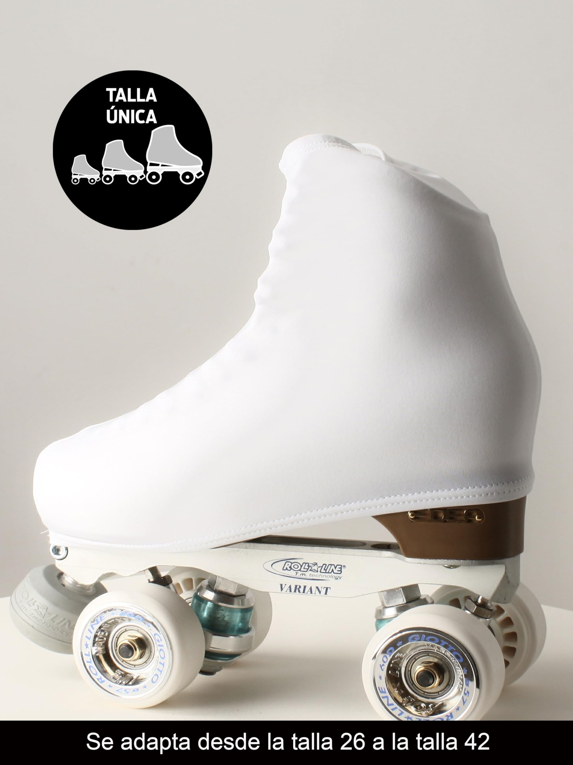 Genérico CRLSPORT Cubre patín para niña y Mujer, Funda PatinSkate, Professional Skating, Patinaje Hielo,artístico o en línea. 180 Densidad. Talla Universal Adulto y niños. Color Blanco. - 4