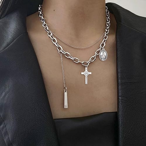 Miniatura 3 de 60 dijes de crucifijo de San Benito católico INRI, centro de rosario, cruz de Jesús, dijes de aleación vintage para bricolaje, collares, pulseras,