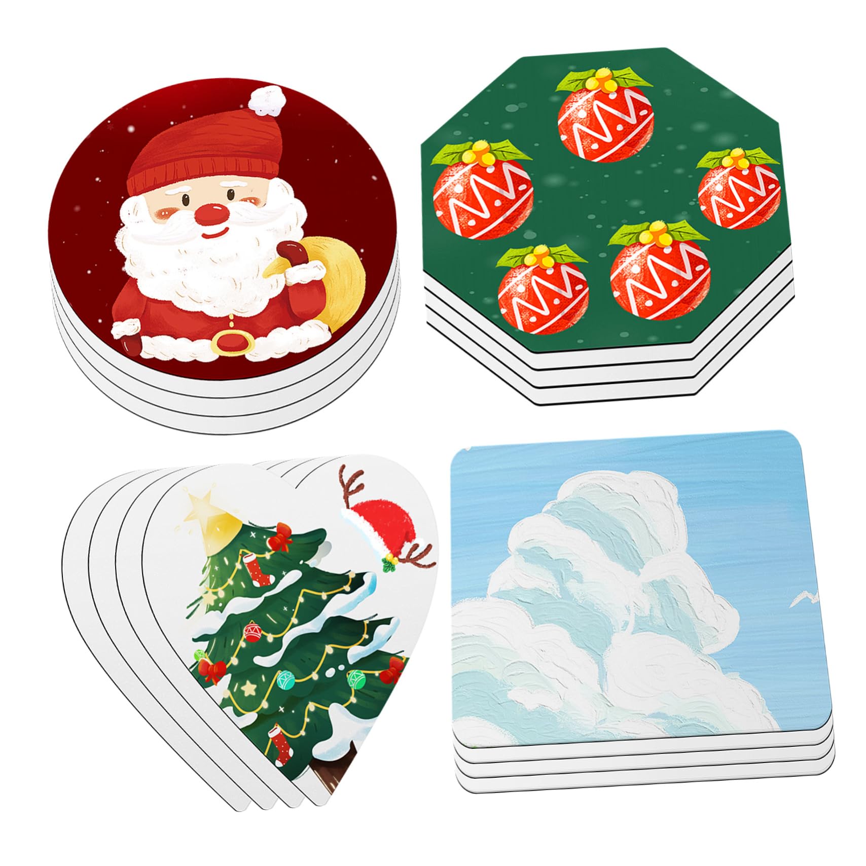 RORPOIR 16pcs Sublimation Magnetic Blanks for Refrigerator Blank Magnets Various Shapes for Creative Decor and Practical Memo Holding