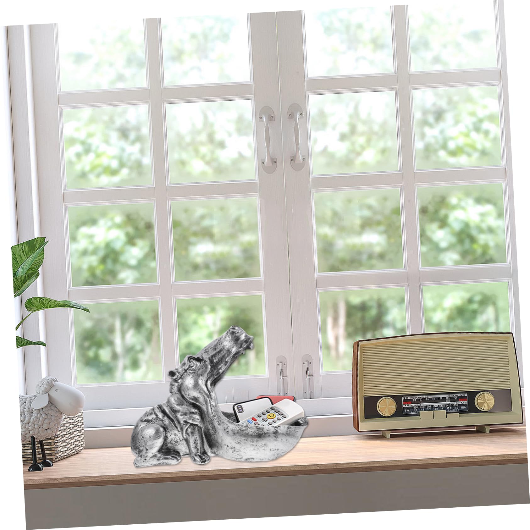 Statuetta Ippopotamo in Resina da Scrivania Contenitore | Design Creativo, per Soggiorno e Camera, Adatta a Colleghi e Amici, Oggetto Decorativo da Collezione