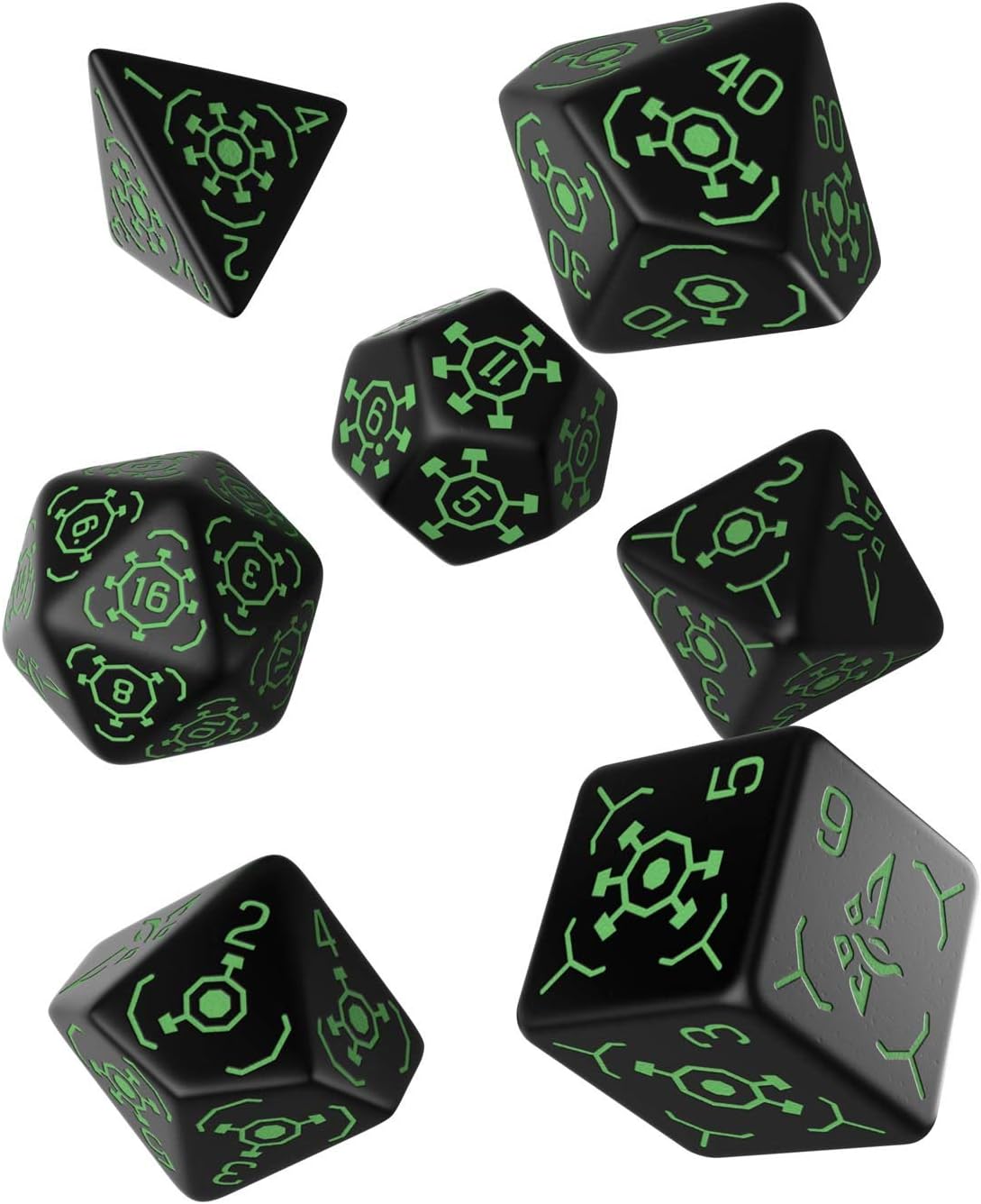 Gerardos QworkshopSIEN21 Qworkshop 7 Piece Ingress Enlightened Dice Set, Multi-Color