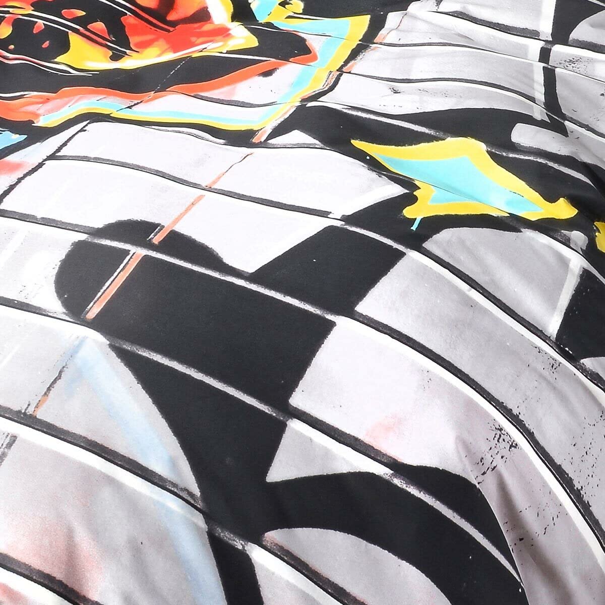 G BETTWARENSHOP Renforcé Bettwäsche Set Graffiti • mega Coole Bunte Jugendzimmer Bettwäsche NYC Street Art Design in 100% Baumwolle mit Reißverschluss • 155x220 cm + 80x80 cm