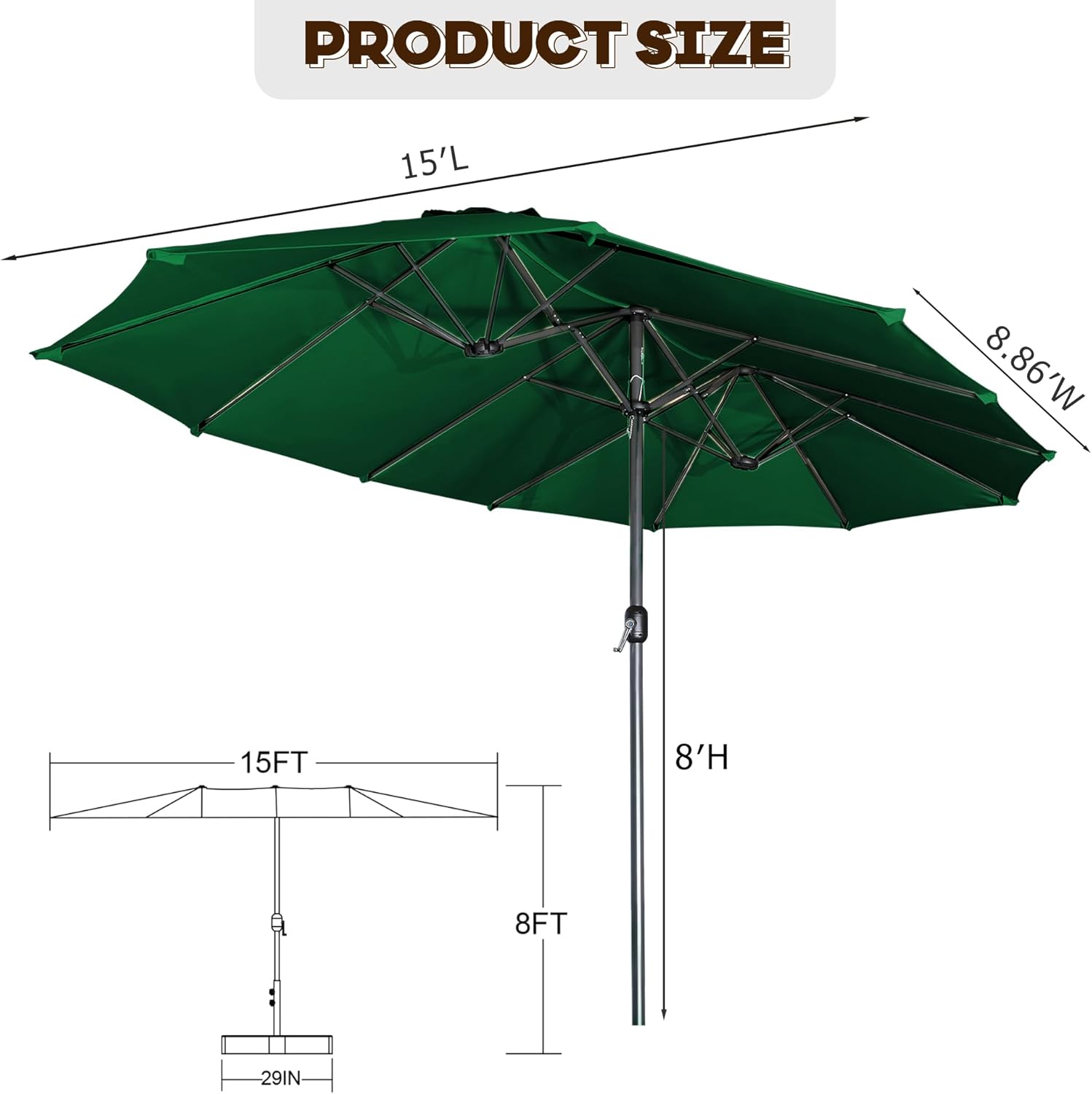 Stay Cool and Stylish: The 15ft Double-Sided Patio Umbrella Review