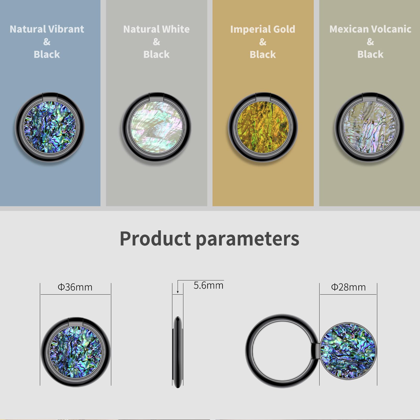 Carveit Cell Phone Ring Holder Finger Stand Metal Grip Hook Phone Kickstand For IPhone 16 Pro Max 12 13 14 15 S25 Ultra S24 S23 S22 Pixel 9-Silver- Vibrant [1 Pack