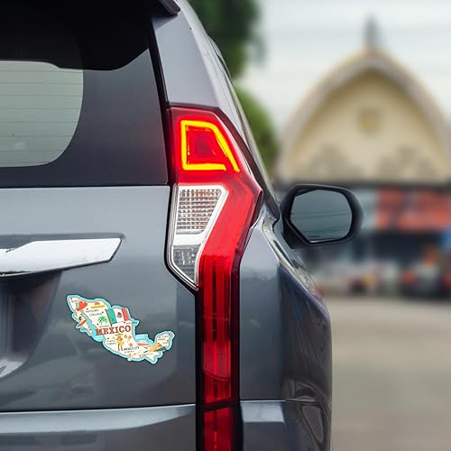 Miniatura 3 de Imán de recuerdo del país de México, calcomanía magnética de mapa coleccionable para coches, refrigeradores y pizarras blancas, 5 pulgadas