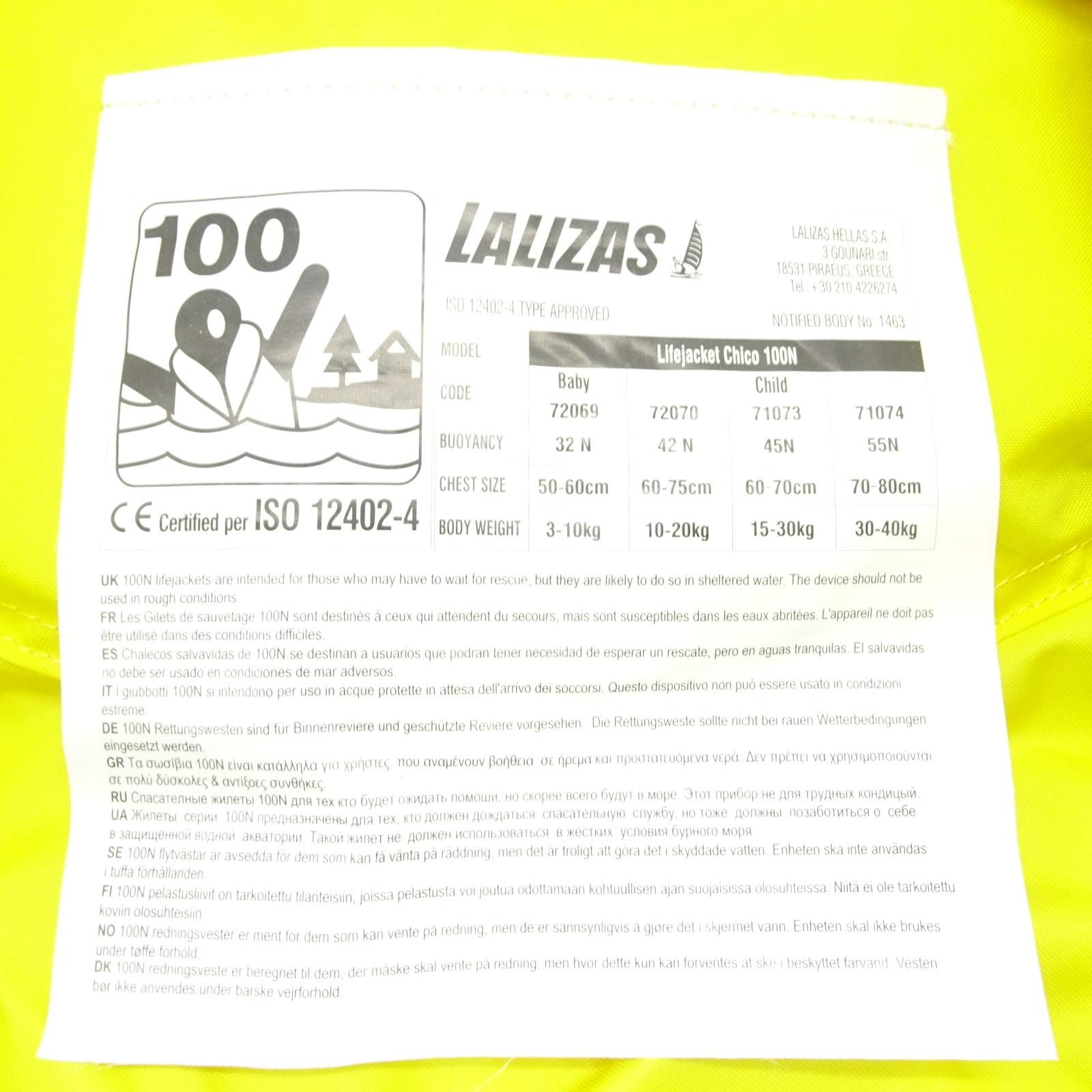 Lalizas Chico - Chaleco Salvavidas Unisex niños