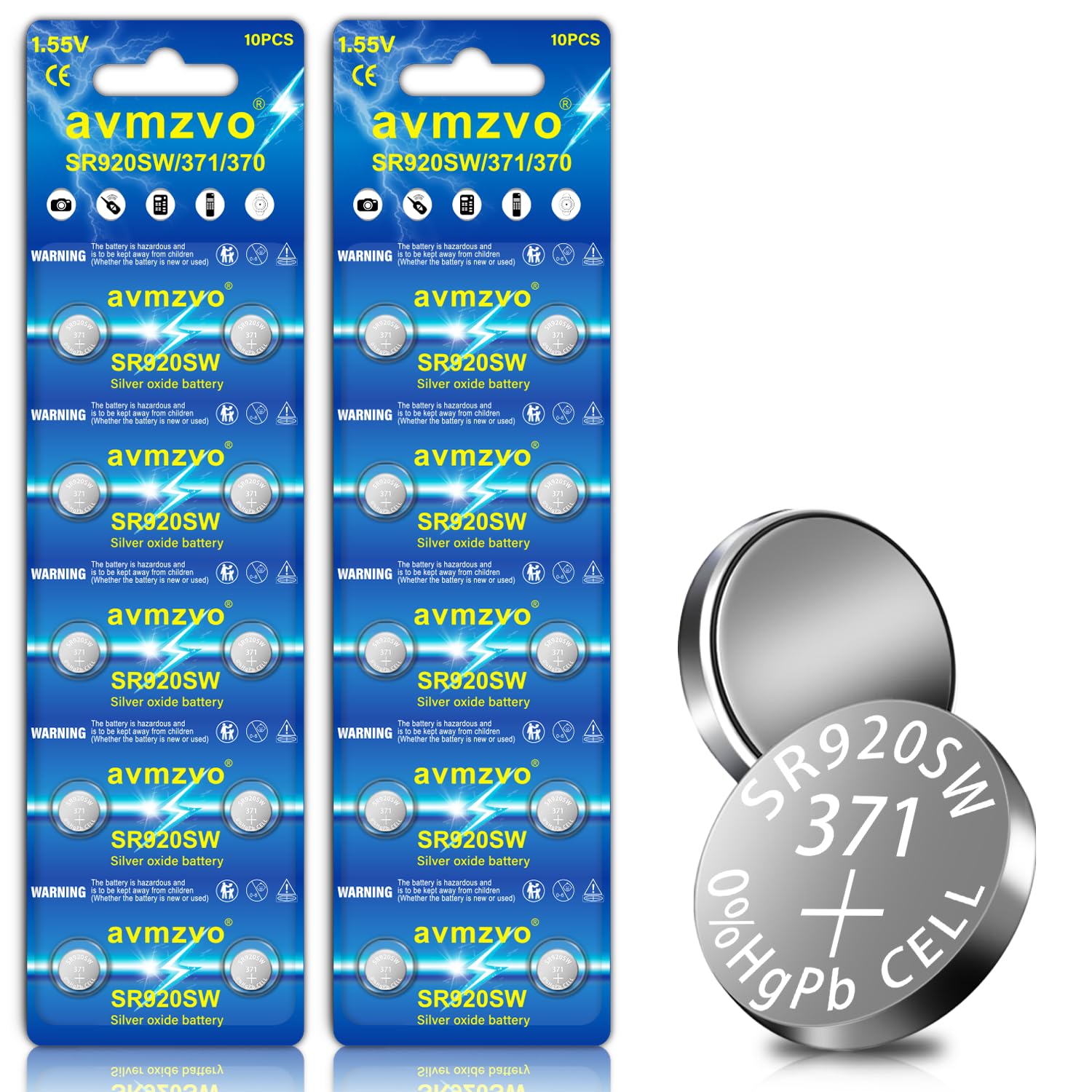 Batterie A Bottone Avmzzo SR927SW | 1.5 V, 10 Pezzi, Confezione Anti-bambino | Sostituisce 395, LR927, AG7 E Compatibili