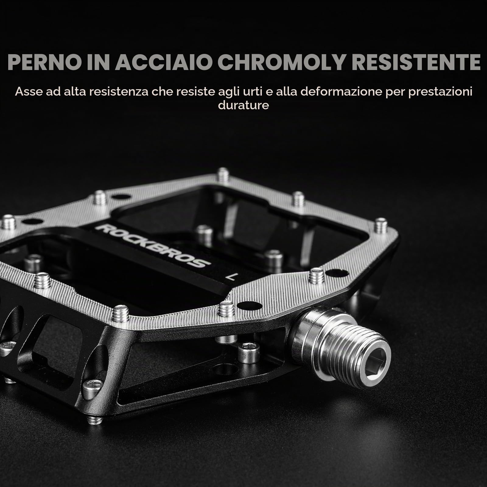ROCKBROS Pedali per Bicicletta in Lega di Alluminio CNC 9/16", Pedali Flat per Bici MTB con Cuscinetti Sigillati Antiscivolo, Pedale per Bici da Strada Gravel Downhill