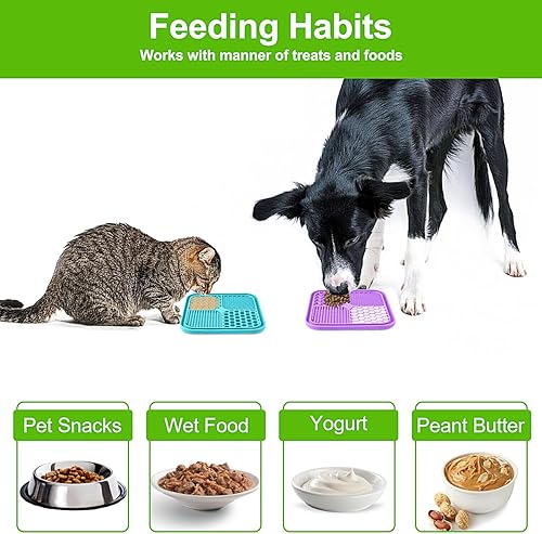 Miniatura 5 de LUKITO Alfombrilla de lamer para perros y gatos, tapete para lamer con ventosas para aliviar la ansiedad del perro, almohadilla para lamer