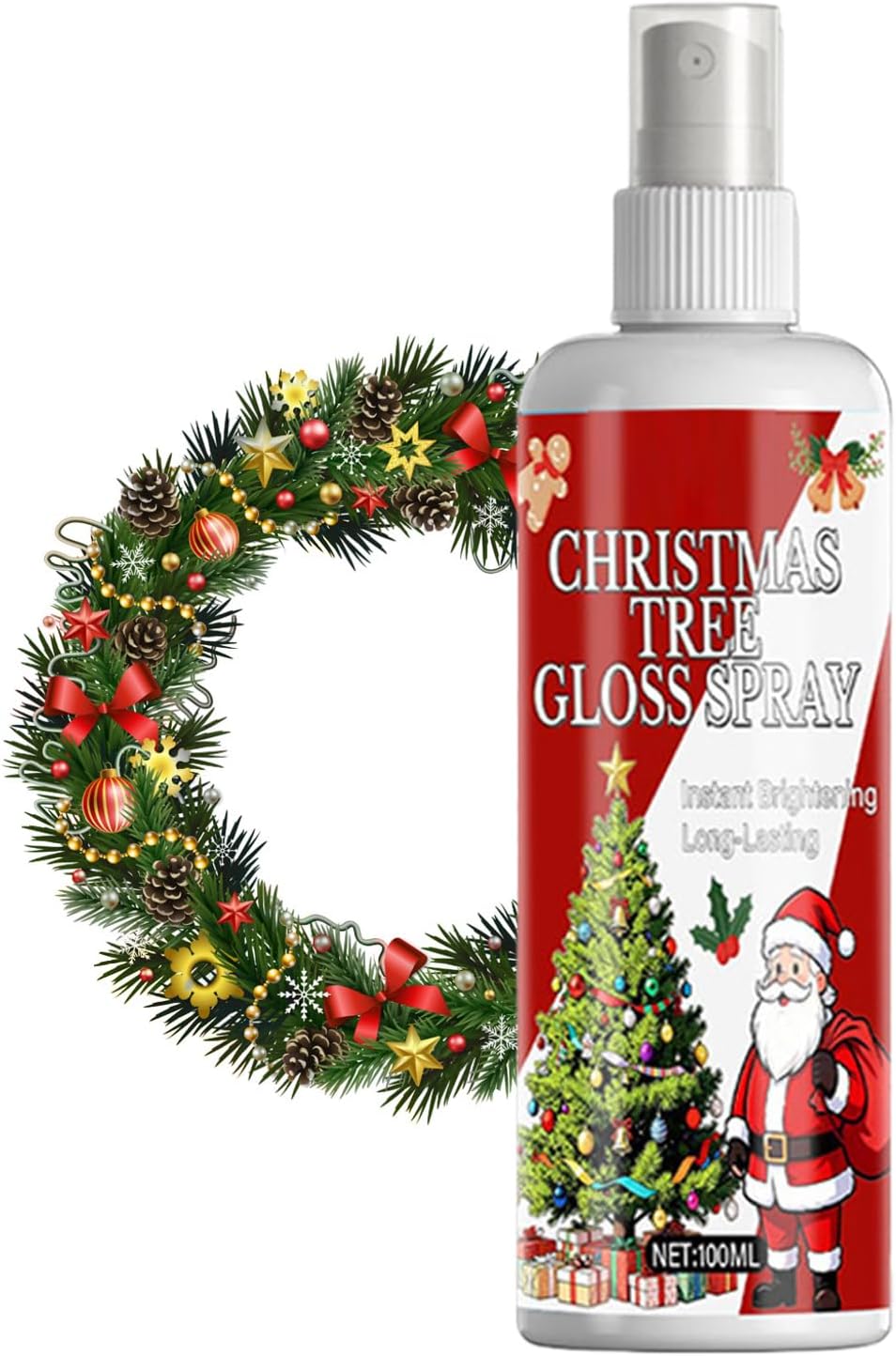Artificial Plant Cleaner - 100 ml Cleaning Liquid for Decorations | Christmas Tree Cleaning Spray - For Christmas Tree Baubles Christmas Wreaths Winter Party Decorations Shops