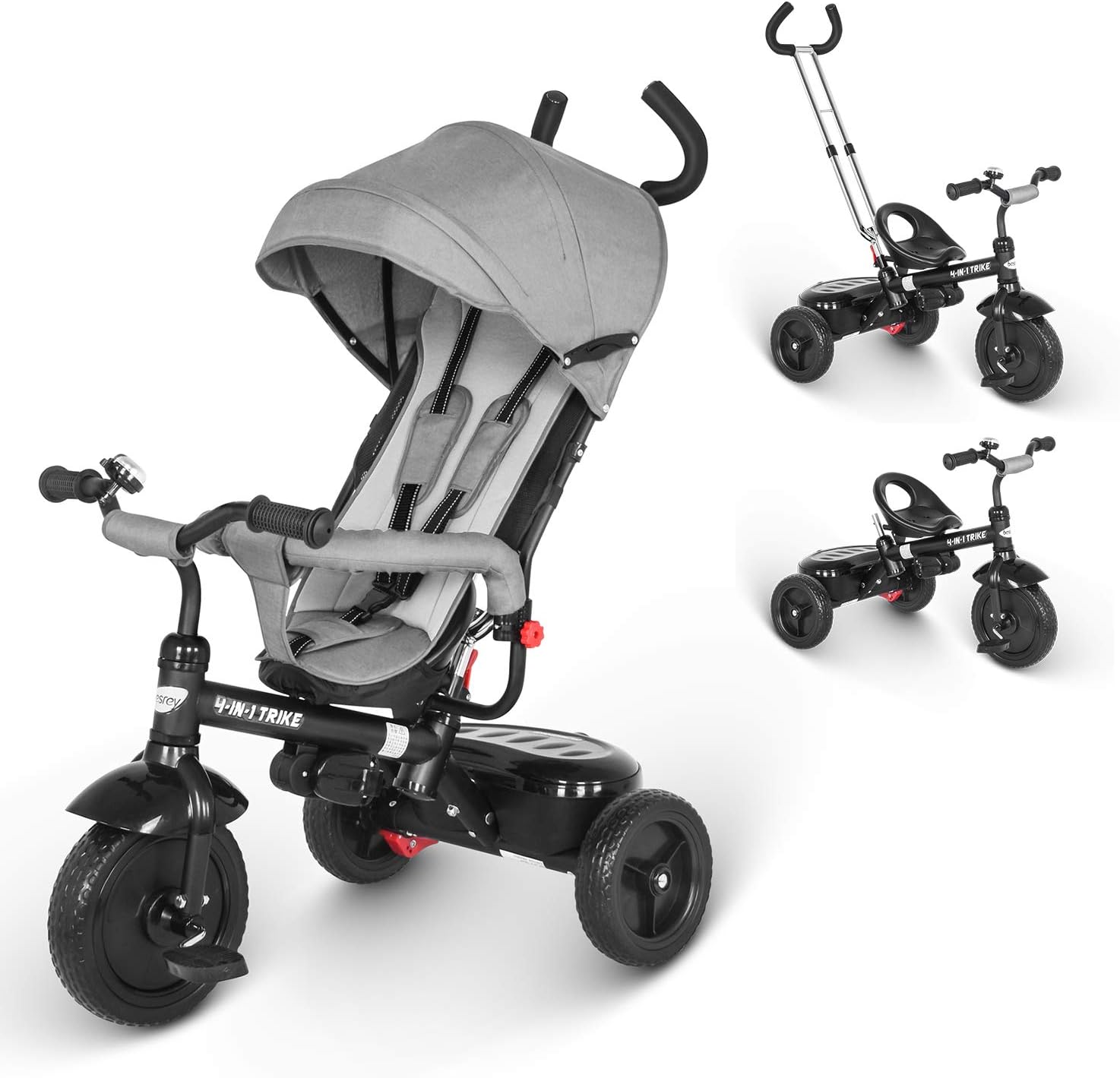 Passeggino a 3 ruote per anziani pieghevole