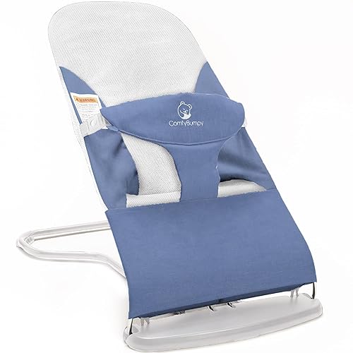 ComfyBumpy Asiento ergonómico para bebé, funda de transporte de viaje adicional, silla inflable segura y portátil con posiciones de altura