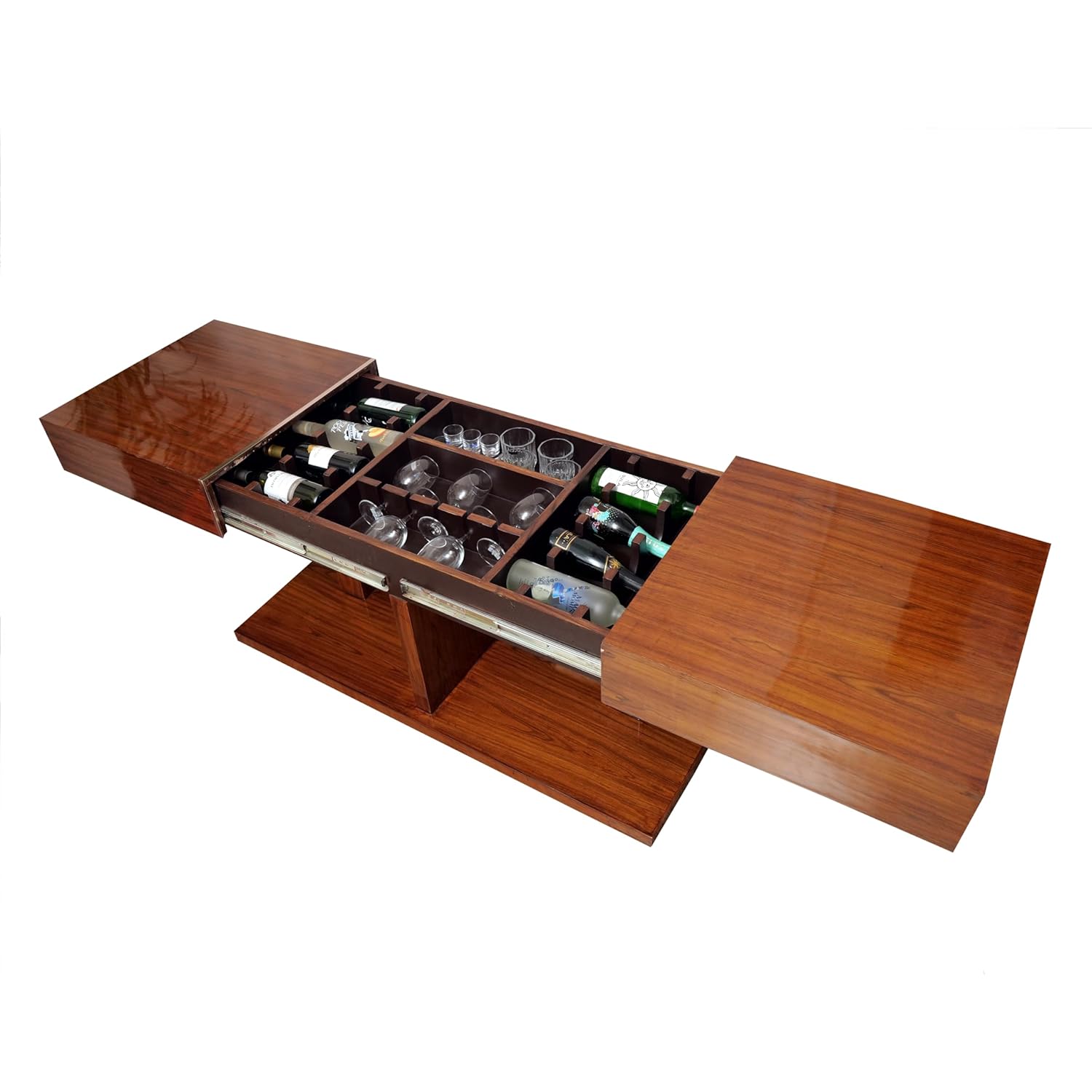 Katkaria Creations Hidden Bar Table Bar with Storage Wooden