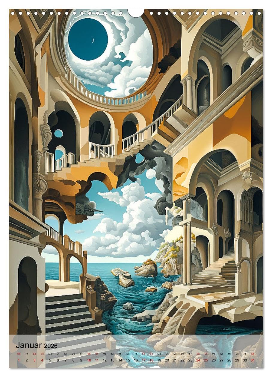 Knoten in der Realität (Wandkalender 2026 DIN A3 hoch), CALVENDO Monatskalender: Gebäude, die der Logik trotzen und die Fantasie beflügeln (CALVENDO Kunst)