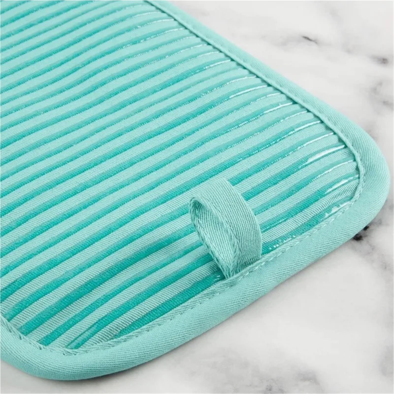 Gants De Four Gant de cuisine matelassé en coton éponge, manique résistant à la chaleur, 16"x26", 7"x13" et 7"x10", vert clair Pour La Cuisson