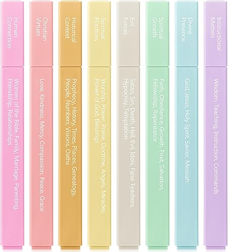 Mr. Pen- Bible Highlighters with Color-Coding System, 8 Pack, Soft Pastel Aesthetic Highlighters Assorted Colors, Bible Markers No Bleed Through