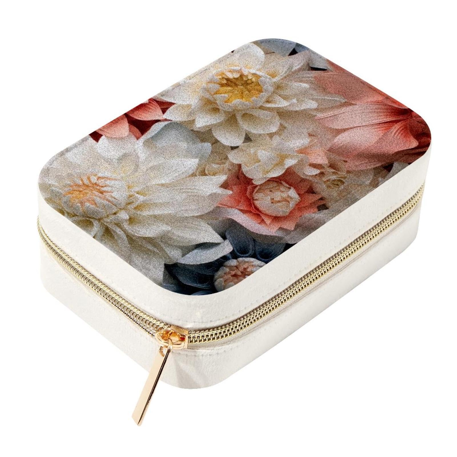 Almacenamiento portátil para collares y pulseras Petals Flowers con cremallera