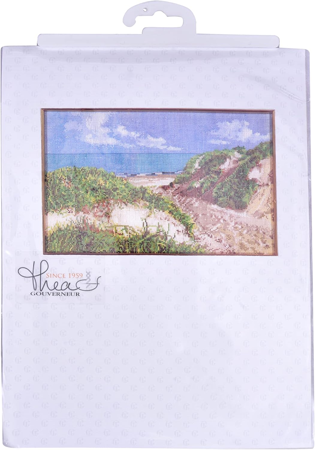 Thea Gouverneur - Counted Cross Stitch Kit - The Seashore - Aida - 16 Count - Embroidery Kit for Adults - DMC Embroidery Threads and Other Cross Stitch Supplies Included - 1052A