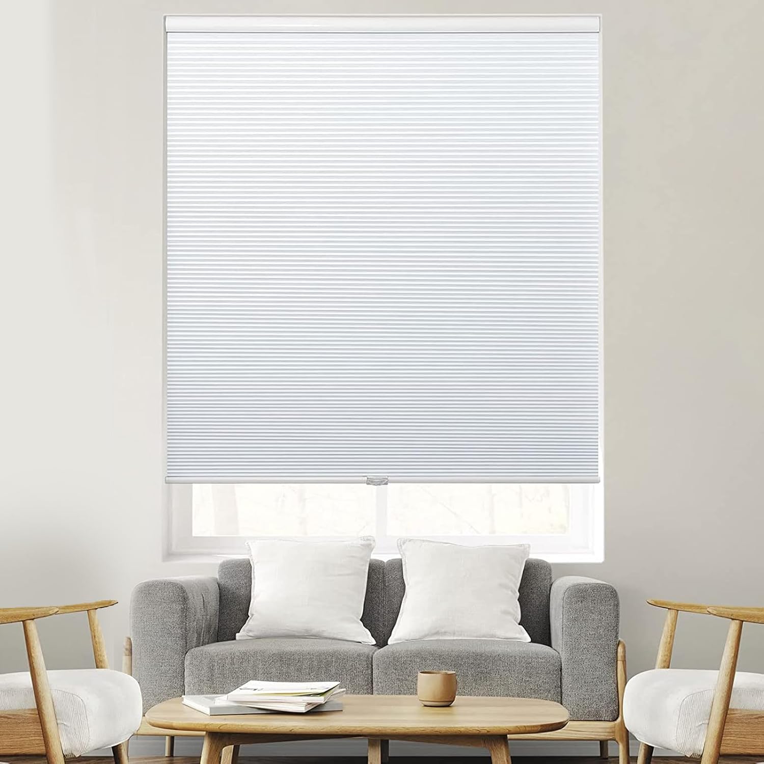Cordless Cellular Shades Honeycomb Blinds, Light Filtering Thermal Insulated, Free-Stop Cell Blinds, Custom Size, Honeycomb Shade for Window, Bedroom, Office, Custom Size(Size:40"W*56"H,Color:B)