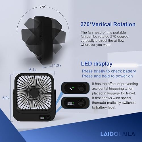 Miniatura 2 de Ventilador aprobado para cruceros 2025, se cuelga magnéticamente de techos y paredes de camarote recargable por USB, lista de embalaje de carnaval