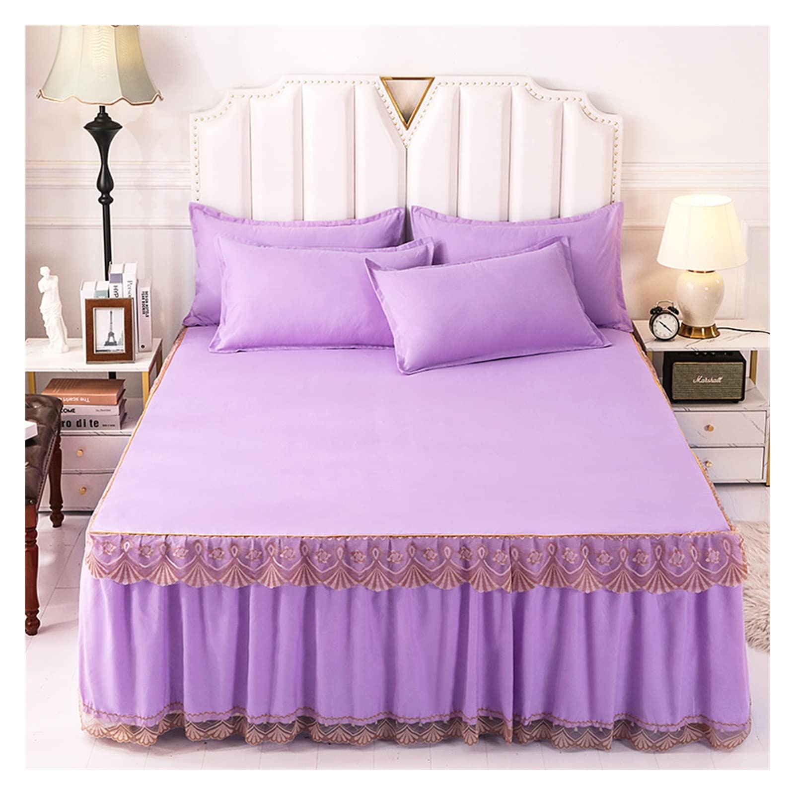 Housse de couette en coton 180x220cm avec drap-housse et taies d'oreiller