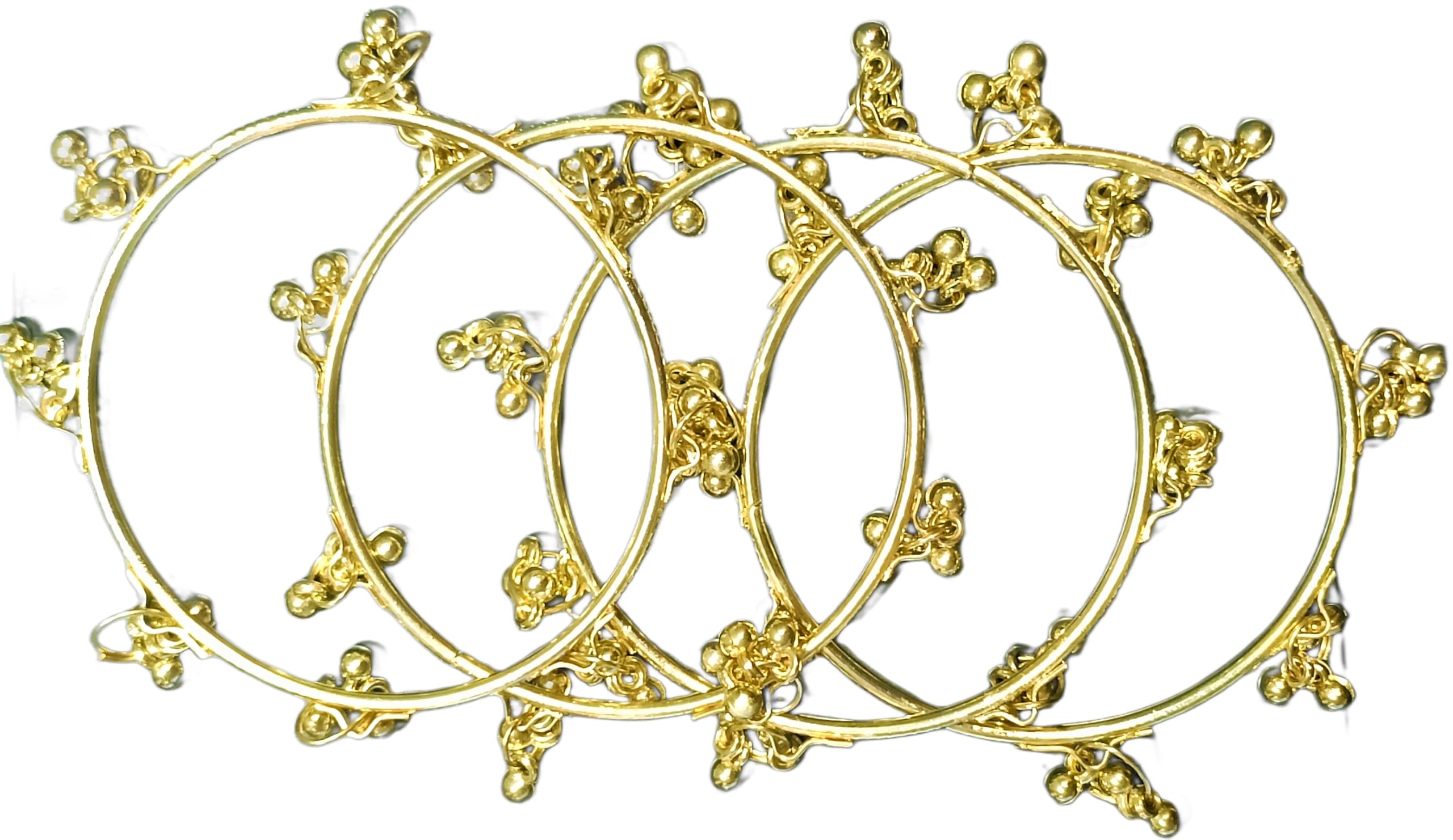 Viral Kashmiri Ghungroo Gold-Plated Bangles| Ethnic Traditional Handcrafted Ghungroo Bangles/Chudi for Wedding, Party & Regular- Set of 4 Pcs | For Women And Girls | Navratri Special