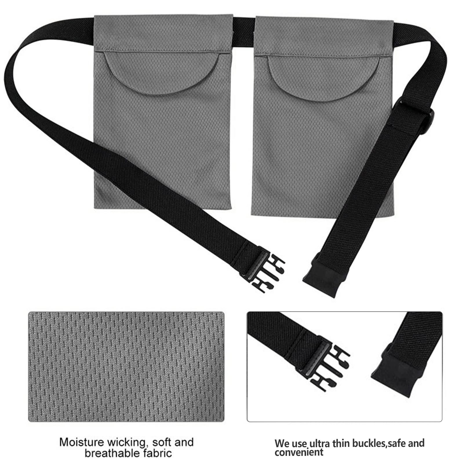 Sac de Drainage pour Mastectomie, Support de Drainage pour Mastectomie, Pochette de Drainage Souple et Réglable pour Chirurgie Mammaire Réutilisable avec Sac de Douche (Gris)