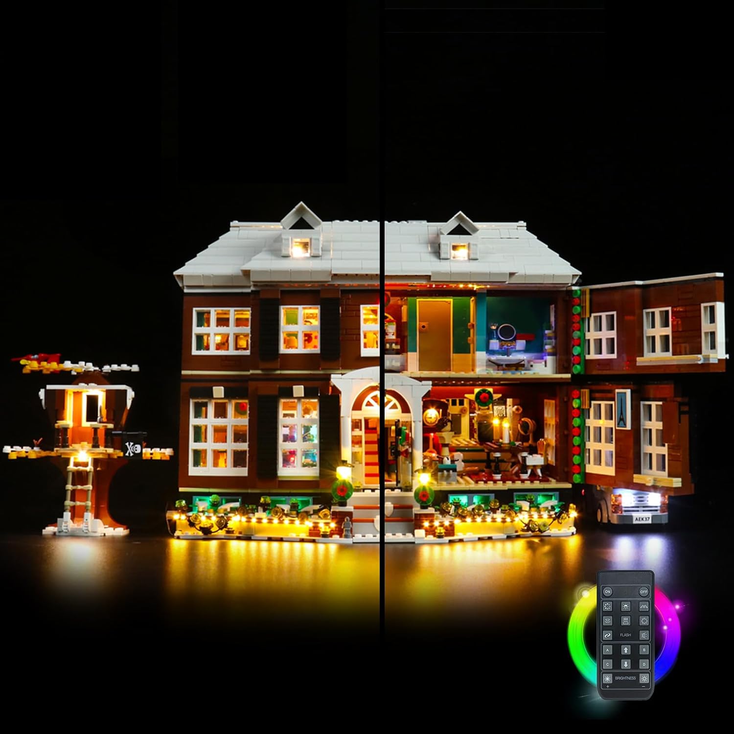 LED Lighting Compatible with Lego 21330 Home Alone,RC Light Kit Compatible with Lego 21330, Giving Light to Model, NOT Included The Model Set(RC Model)