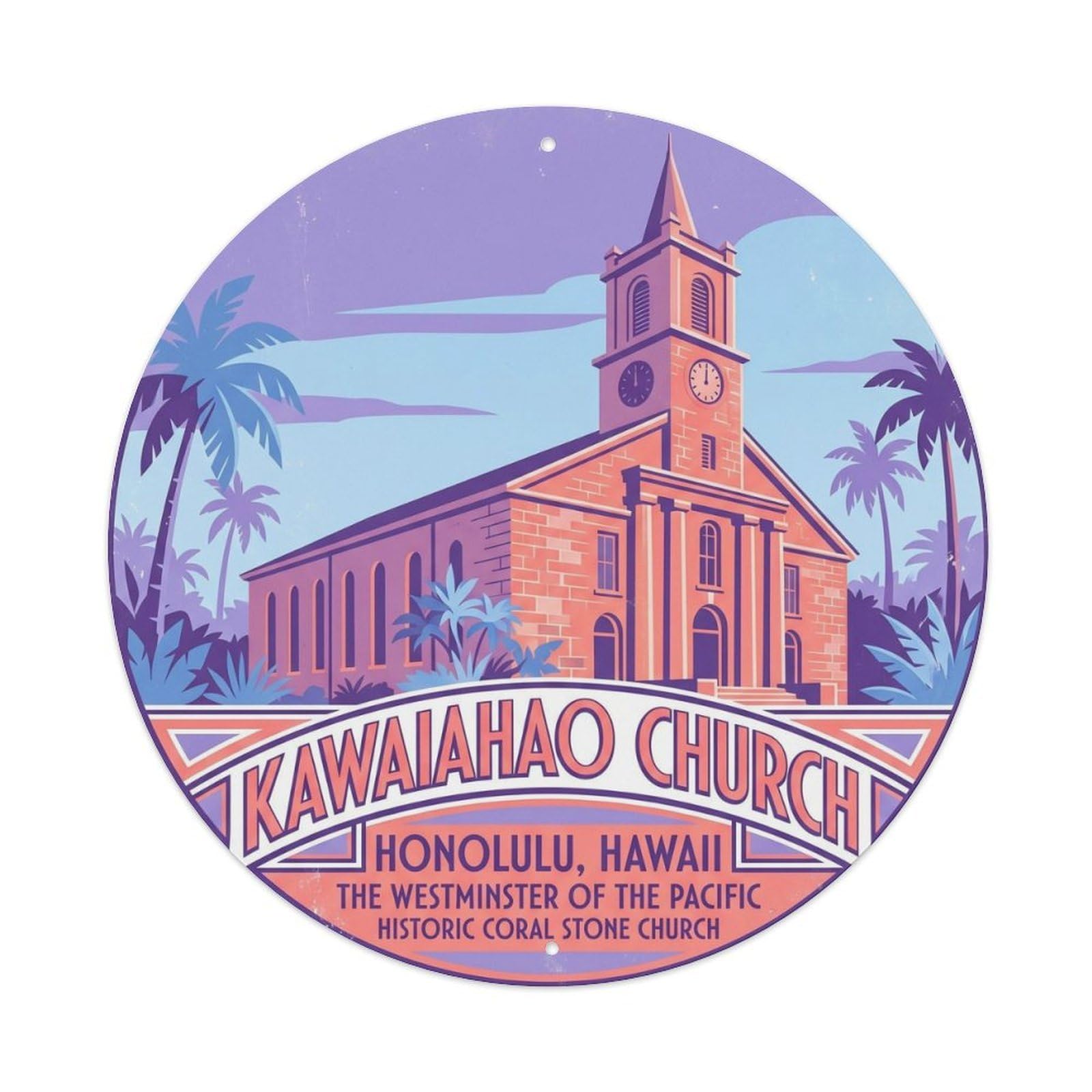 Kawaiahao Church Hawaii Honolulu Travel Town Heritage Metal Tin Sign