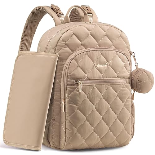 Miniatura 1 de LOVEVOOK Mochila para pañales, bolsa de pañales acolchada para bebé con bolsillos aislados, mochila de pañales de viaje para niños y niñas con