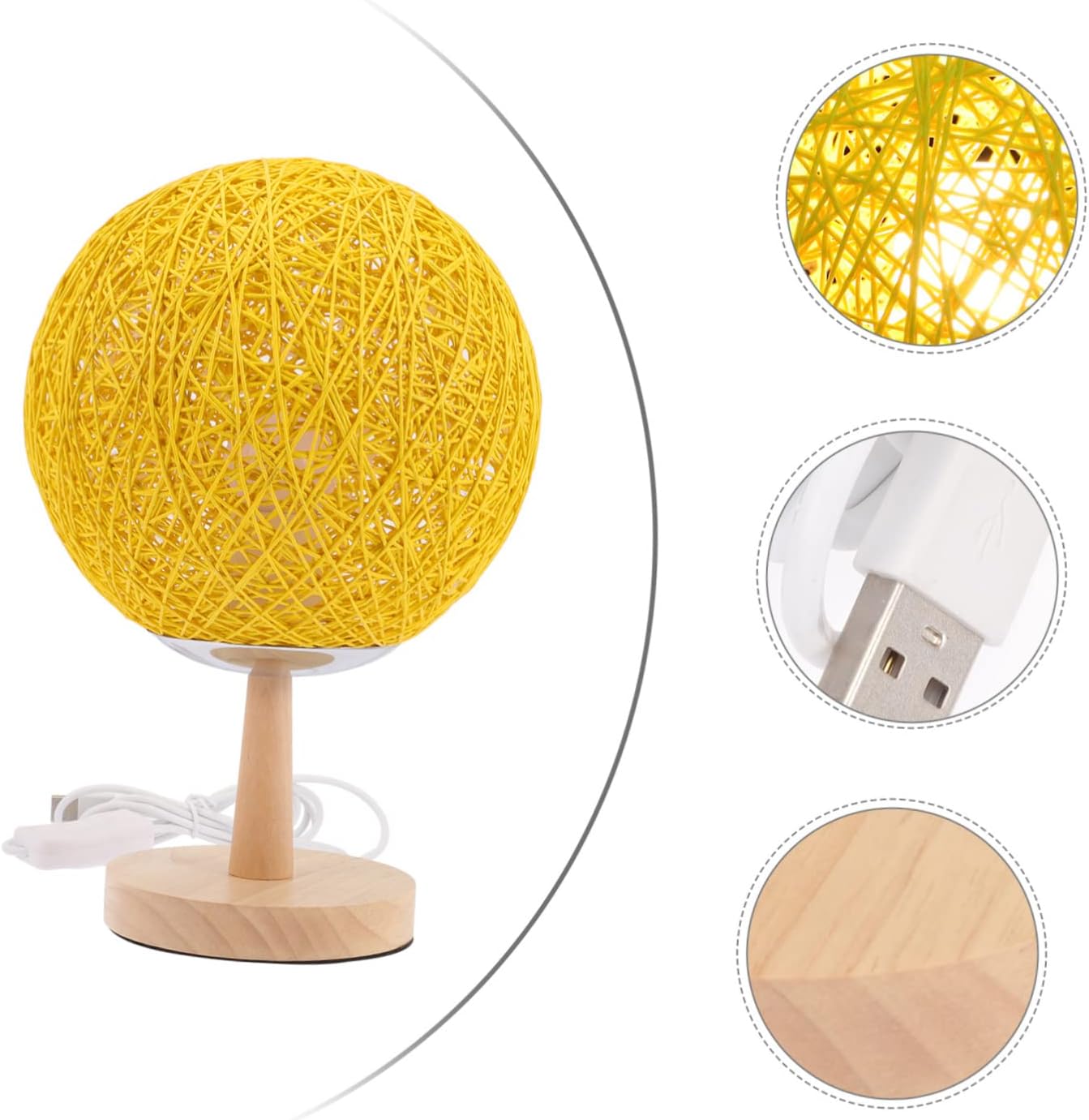 balacoo Creative Rattan Desk Lamp Led Night Light Bedroom Decor Garden Terrace Christmas Party Lighting