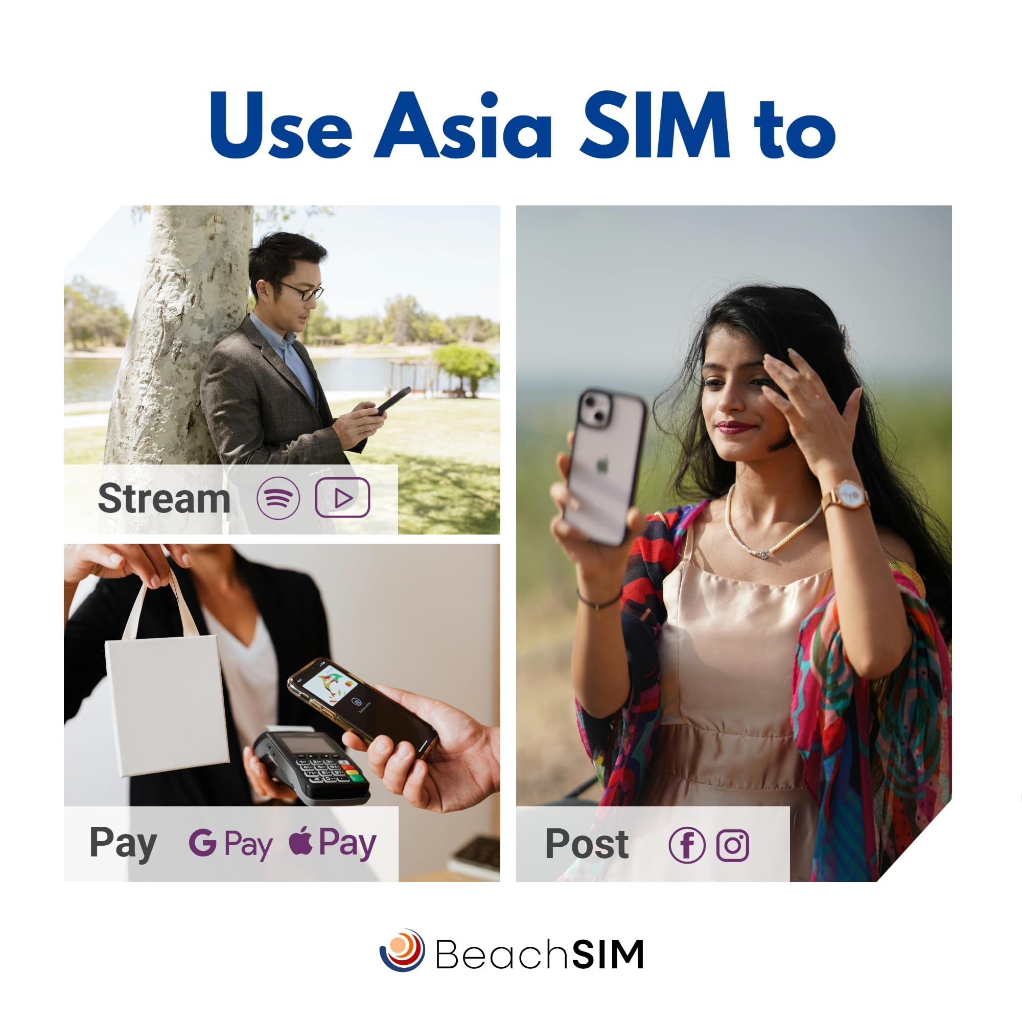 Asien SIM Karte 30 Tage. 10 GB mit 4G/5G-Netz. Thailand, Indonesien, Singapur, Malaysia, Hongkong + 6 weitere asiatische Länder. Einfaches Aufladen. Schnelle Aktivierung.
