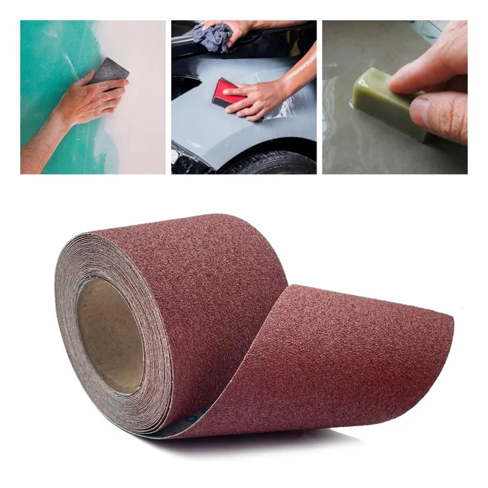 Rotolo di carta vetrata, Rotolo di carta vetrata abrasiva da 10 metri legno asciutto e bagnato(320 Grit)