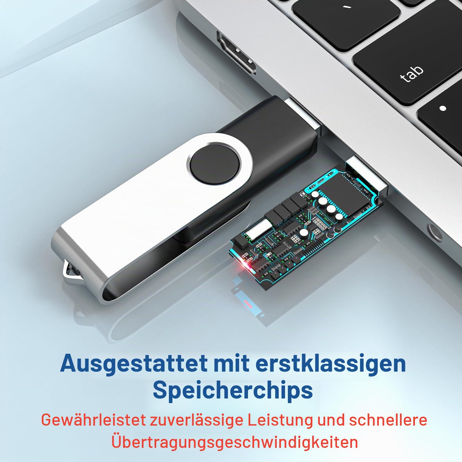 WOOOLKEN USB Stick 16GB 10er Pack USB 2.0 Speicherstick schwarz
