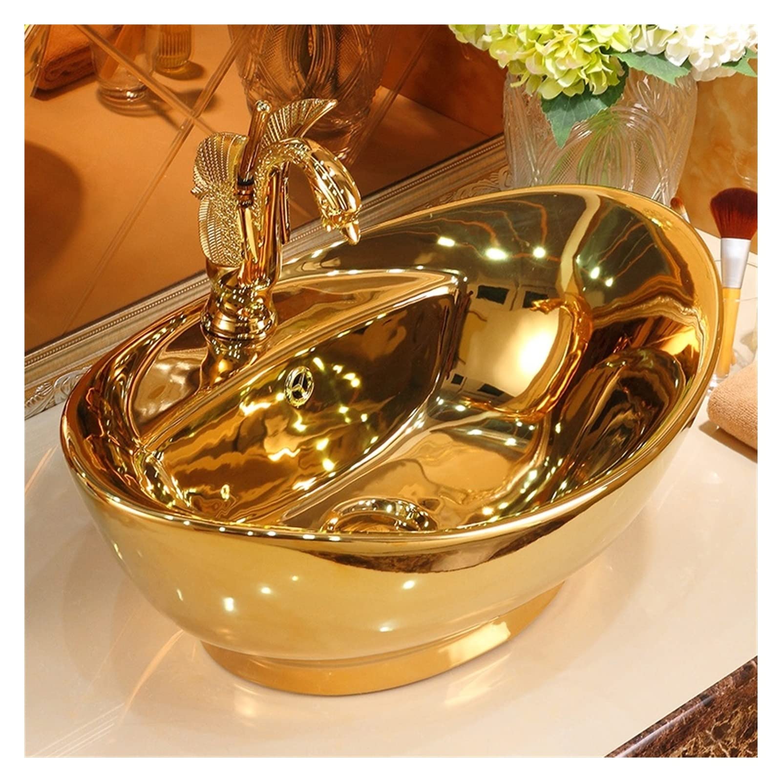 Umywalka Łazienkowa Ceramiczna Umywalka Golden Sink Umywalki Łazienkowe Nablatowe Ceramiczna Umywalka Artystyczna Hotelowa Umywalka Nablatowa Umywalka Nablatowa