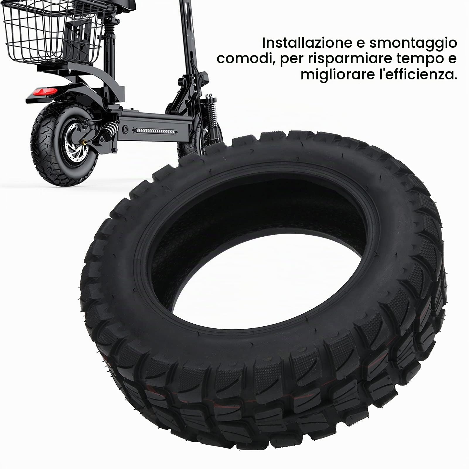 Pneumatico Tubeless 90/65-6,5 per Scooter Elettrico - Ruota a Vuoto Ispessito Resistente all'Usura - 11" CST e Compatibile