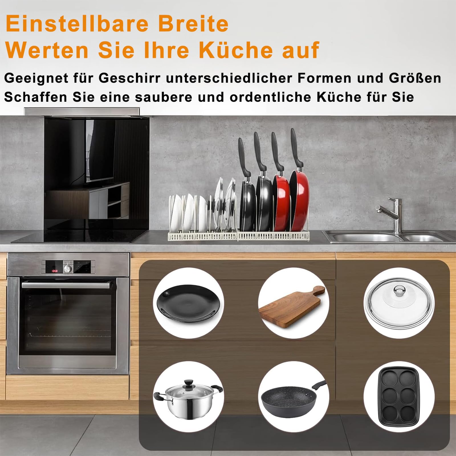 Pannendekselhouder, dekselhouder, wandpandekselhouder, 16 stuks, wandmontage, pannendekselrek, zelfklevend, zonder boren, pannendeksel, wandhouder, set voor keuken, neerzetten van pannendeksels Pannendekselhouder, dekselhouder, wandpandekselhouder, 16 stuks, wandmontage, pannendekselrek, zelfklevend, zonder boren, pannendeksel, wandhouder, set voor keuken, neerzetten van pannendeksels